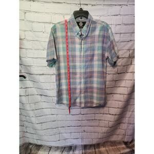 Weatherproof Men's Large Button Down Short Sleeve Plaid Shirt